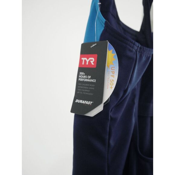 TYR Durafast Elite® Women's UPF50+ Chlorine Proof Swimsuit Blue Size 12 - Picture 4 of 8